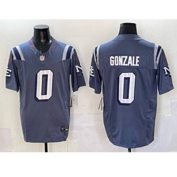Mens Youths Womens Gonzalez #0 New England Patriots Gray Jersey - Picture 2 of 2